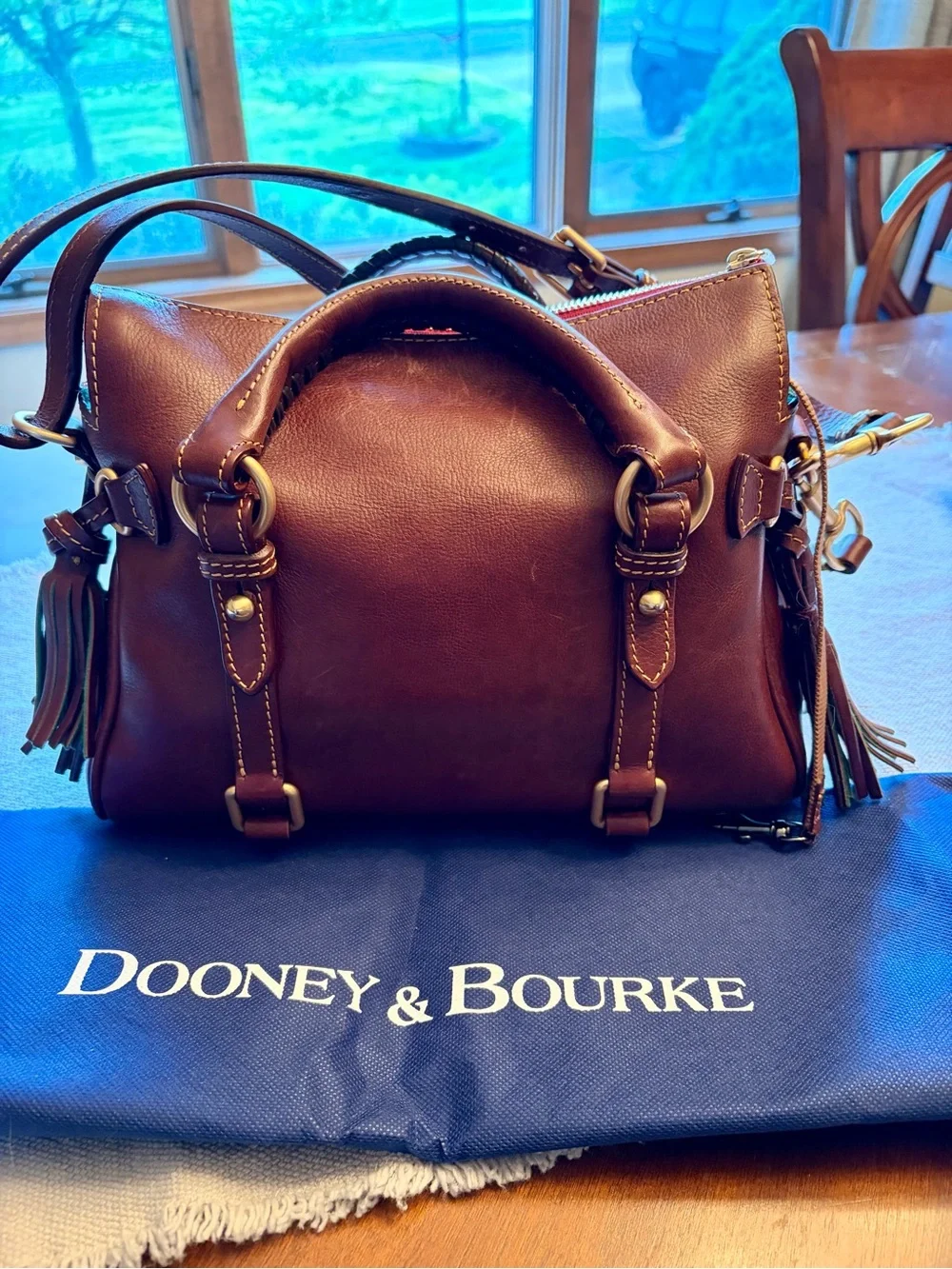 Dooney & Bourke Chestnut Brown Florentine Mini Satchel. - Picture 3 of 9